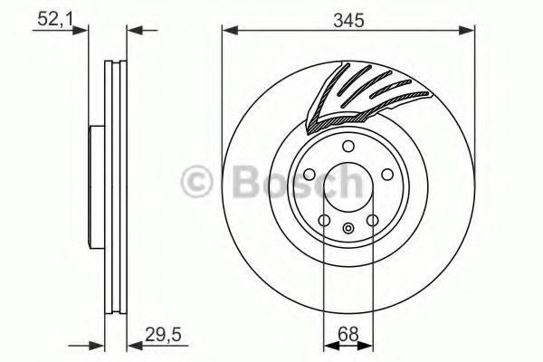 Bosch диск гальмівний передній вент. (34529,5) audi q5 08-. 986479590