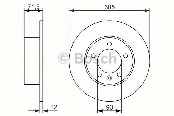 Bosch renault диск гальмівний задній master 13-, opel movano 986479717