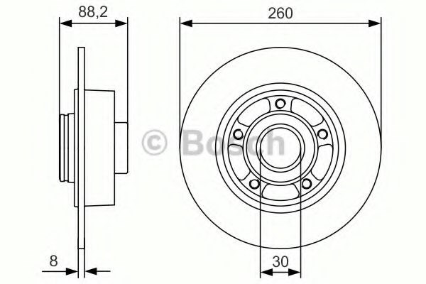 Bosch renault диск гальмів (з підшипн.задн.scenic,grand scenic,megane 09- 986479761