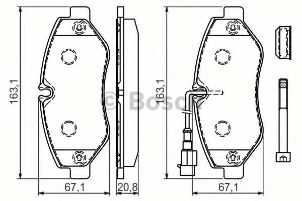 Bosch renault  к-т гальмівних колодок maxity, nissan nt400 986494334