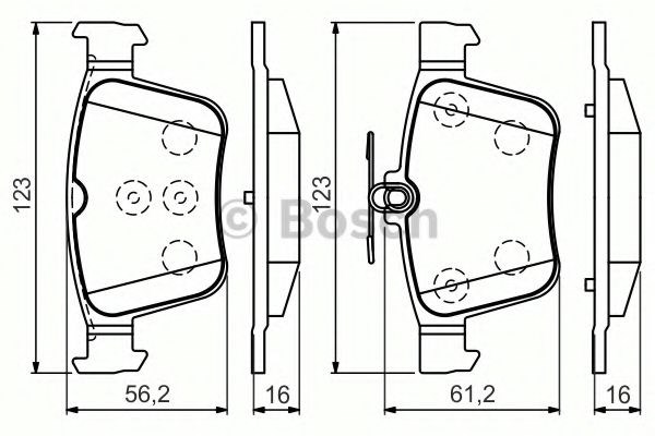 Задні дискові колодки 986494658 BOSCH