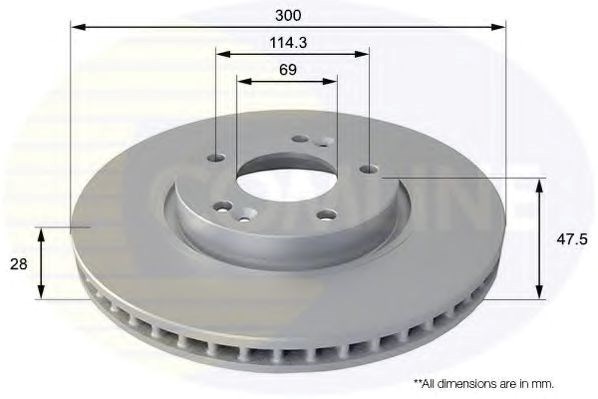 Adc1089v comline - диск гальмівний вентильований з покриттям ADC1089V