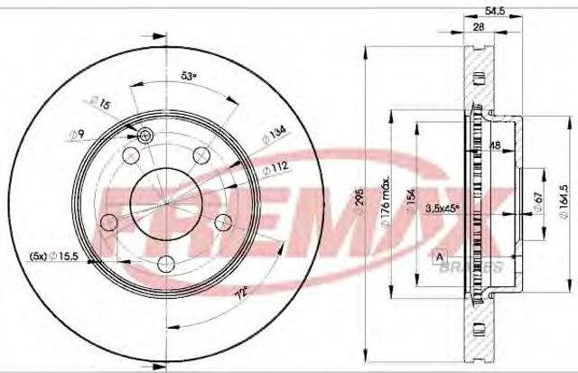 Гальмо дискове переднє BD0812 FREMAX