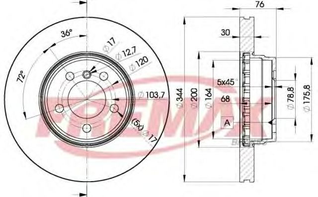 Диск гальмівний передній BD2207 FREMAX