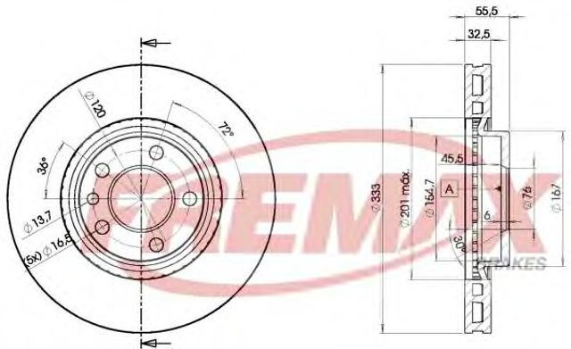 Диск гальмівний передній BD3020 FREMAX