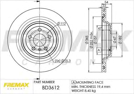 Задні дискові гальма BD3612 FREMAX