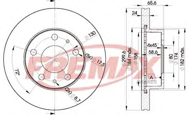 Диск гальмівний передній BD4682 FREMAX