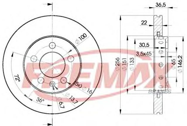 Диск переднього гальма BD5602 FREMAX