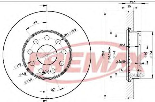 Гальмо дискове переднє BD5615 FREMAX