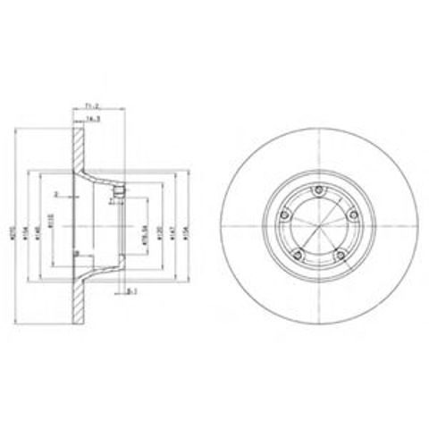 Гальмо дискове переднє BG2157 DELPHI