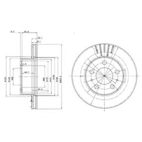 Диск гальмівний передній BG2207 DELPHI