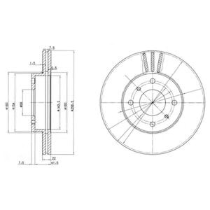 Bosch nissan гальмівний диск передн.(вентил.) primera 90-, almera 00- BG2567