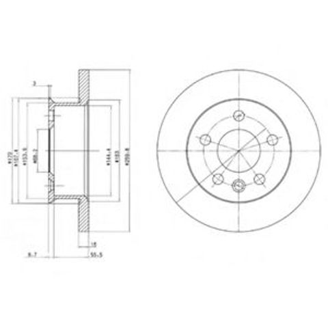 Гальмо дискове переднє BG2716 DELPHI