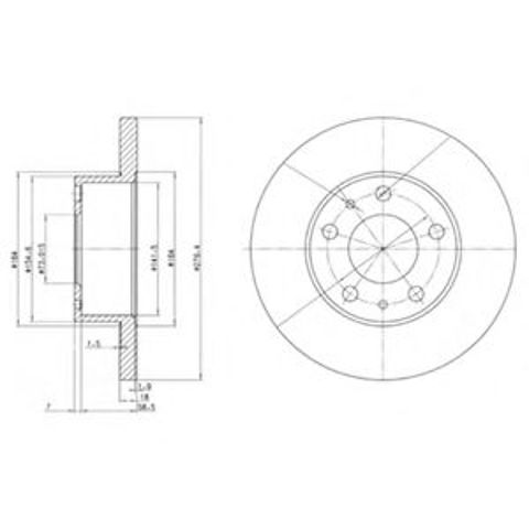 Диск переднього гальма BG2845 DELPHI