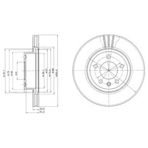 Диск переднього гальма BG2908 DELPHI