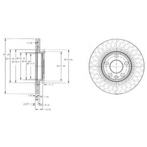 Delphi fiat диск гальмівний передній scudo, citroen jumpy 95- BG3222