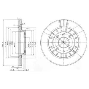 Delphi lada диск гальмівний передній (вентилір. 260мм) ваз 2110-..., r-14 BG3806