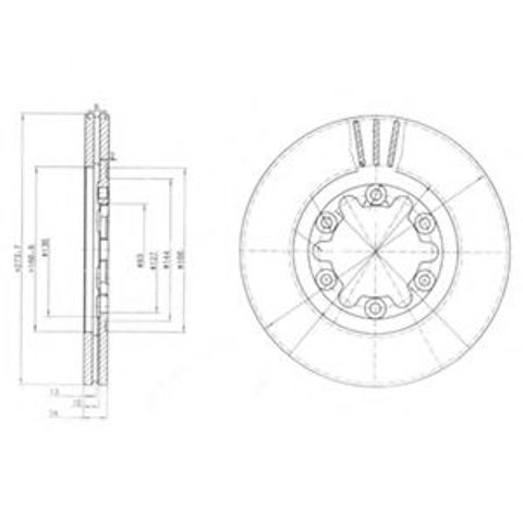 Диск гальмівний передній BG3809 DELPHI