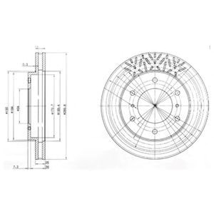 Delphi mitsubishi гальмівний диск передн.вент.pajero 00- BG3812
