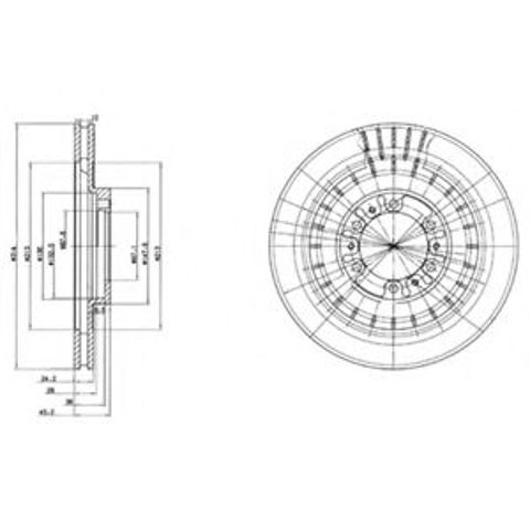 Диск переднього гальма BG3847 DELPHI