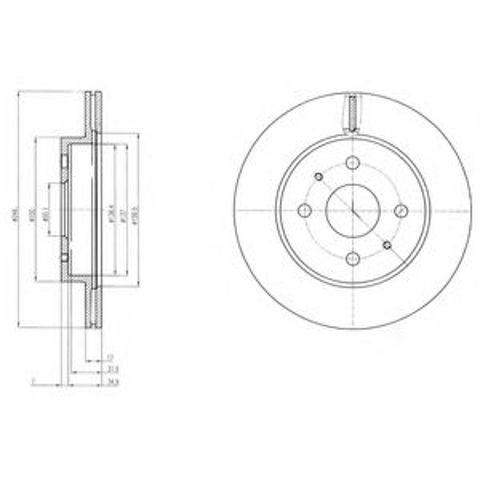 Диск переднього гальма BG4128 DELPHI