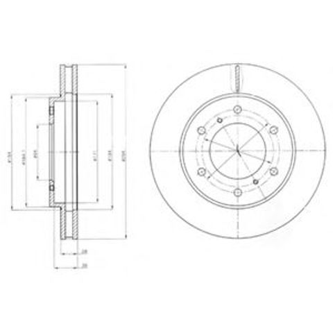 Гальмо дискове переднє BG4257 DELPHI