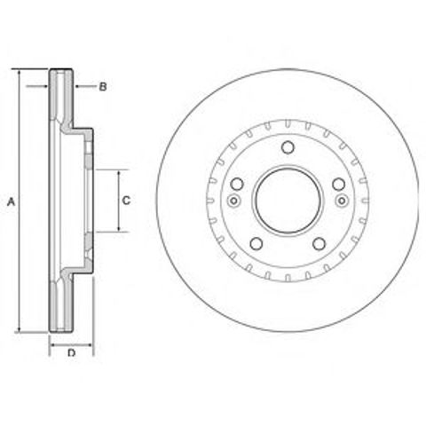 Диск переднього гальма BG4565C DELPHI