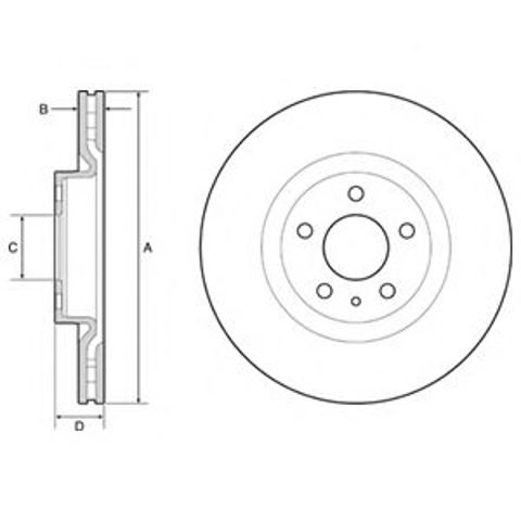 Delphi fiat диск гальмівний передн.500l 12- BG4654C