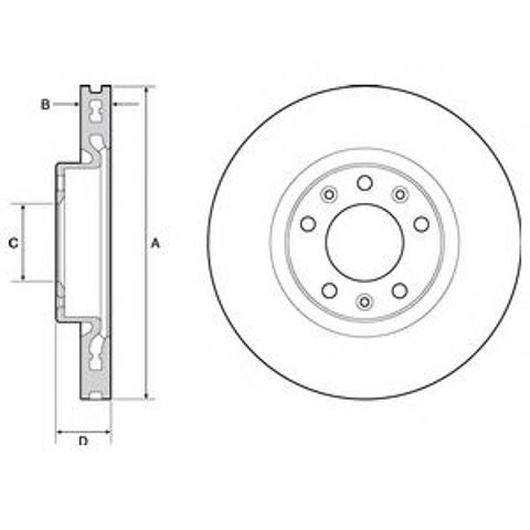 Диск переднього гальма BG4669C DELPHI
