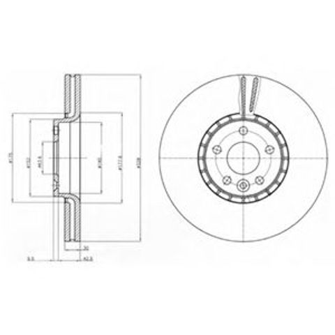 Диск переднього гальма BG9085 DELPHI