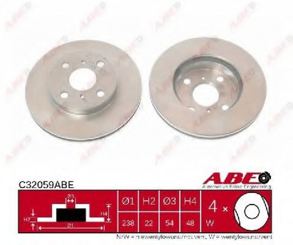 Диск переднього гальма C32059ABE ABE