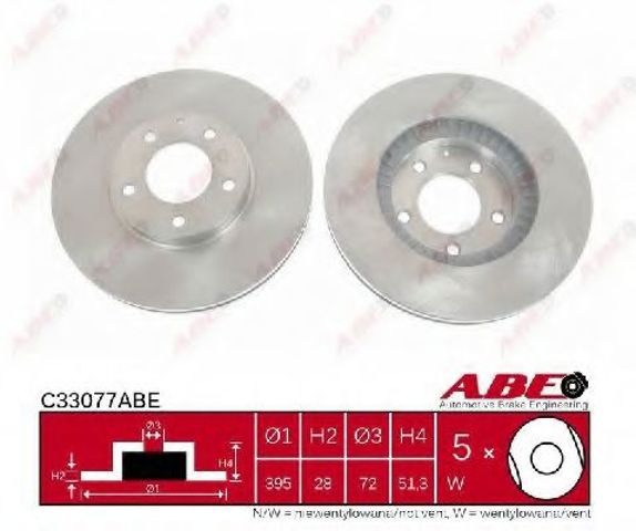 Диск гальмівний передній C33077ABE ABE
