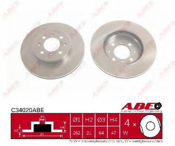 Гальмо дискове переднє C34020ABE ABE