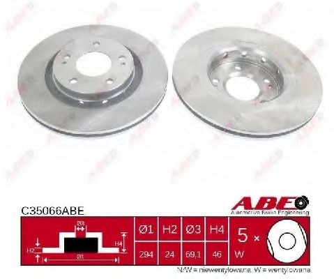 Диск переднього гальма C35066ABE ABE