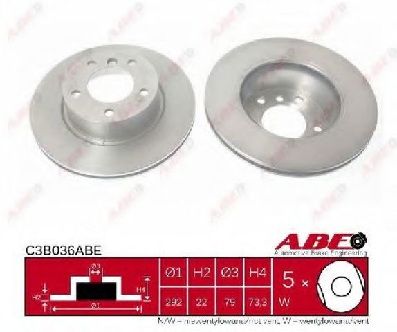 Диск гальмівний передній C3B036ABE ABE