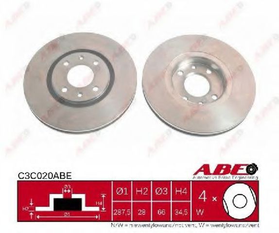 Гальмо дискове переднє C3C020ABE ABE