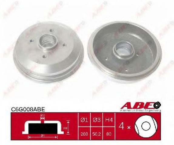 Барабан гальмівний задній C6G008ABE ABE