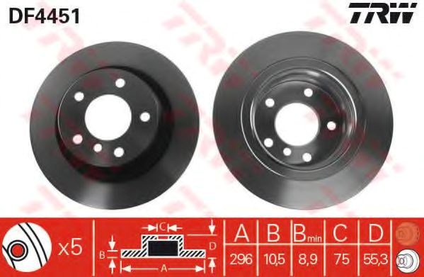 Bosch диск гальмівний задн. bmw 1-serie (e81/87), 3-serie (e90) (29610,5) DF4451