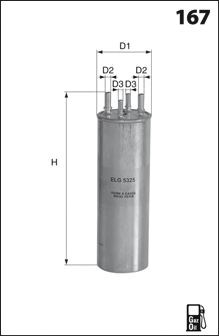 Ele6125 фільтр палива ( аналогwf8436/kl705) ELE6125