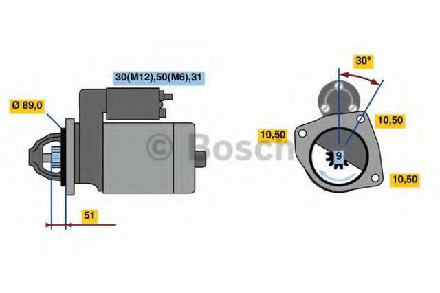 Стартер двигуна F002G20486 BOSCH
