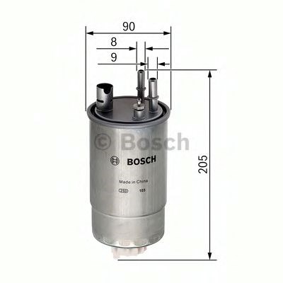 Bosch opel фільтр палива (дизель) meriva 1.3cdti 03- F026402054