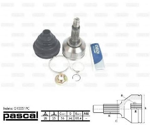 ШРУС зовнішній передній G10351PC PASCAL