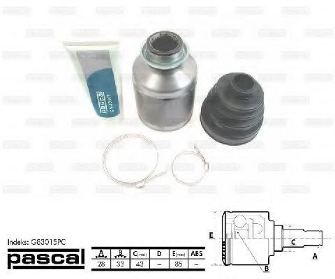 ШРУС внутрішній, передній, правий G83015PC PASCAL