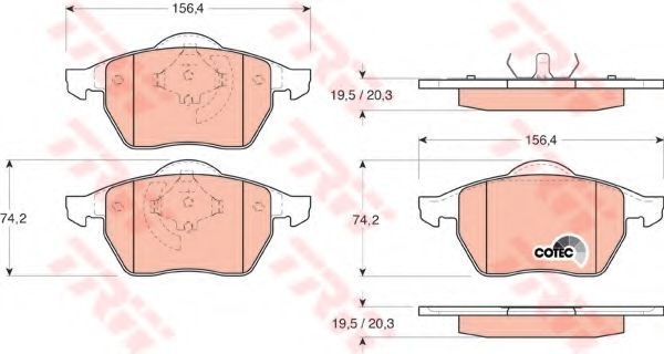 Гальмівні колодки GDB1200 TRW