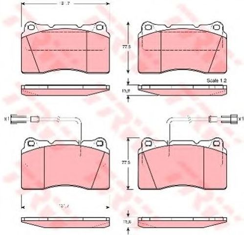 Колодки передні GDB1363 TRW