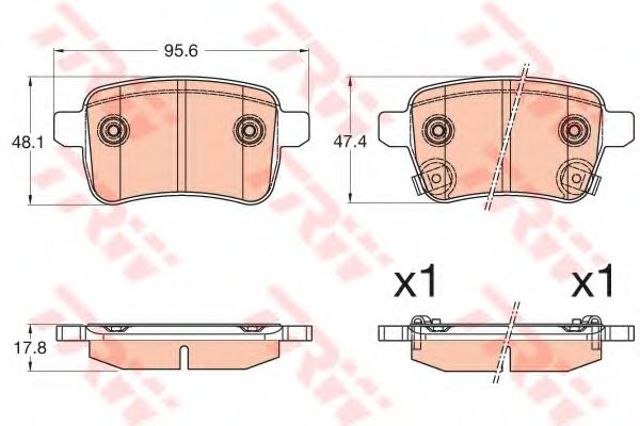 Колодки гальмові задні, дискові GDB2032 TRW