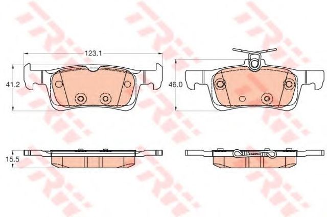 Колодки гальмові задні, дискові GDB2037 TRW