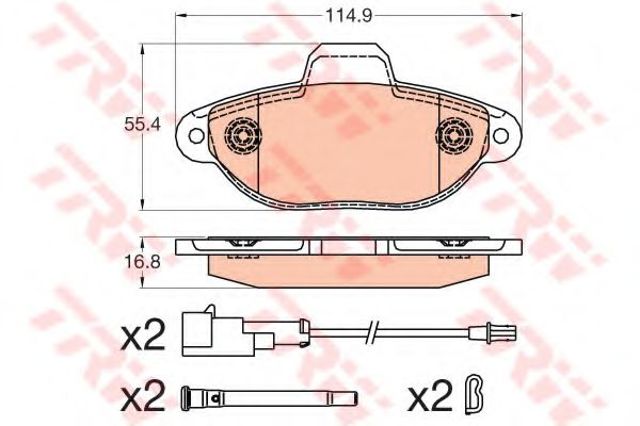 Колодки гальмівні дискові комплект GDB2041 TRW