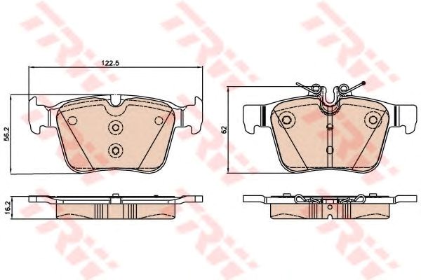Задні гальмівні колодки GDB2071 TRW
