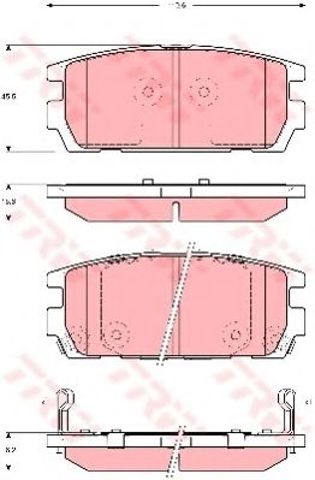 Комплект задніх колодок GDB3296 TRW